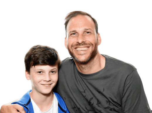 Father and  son having a family photo shoot