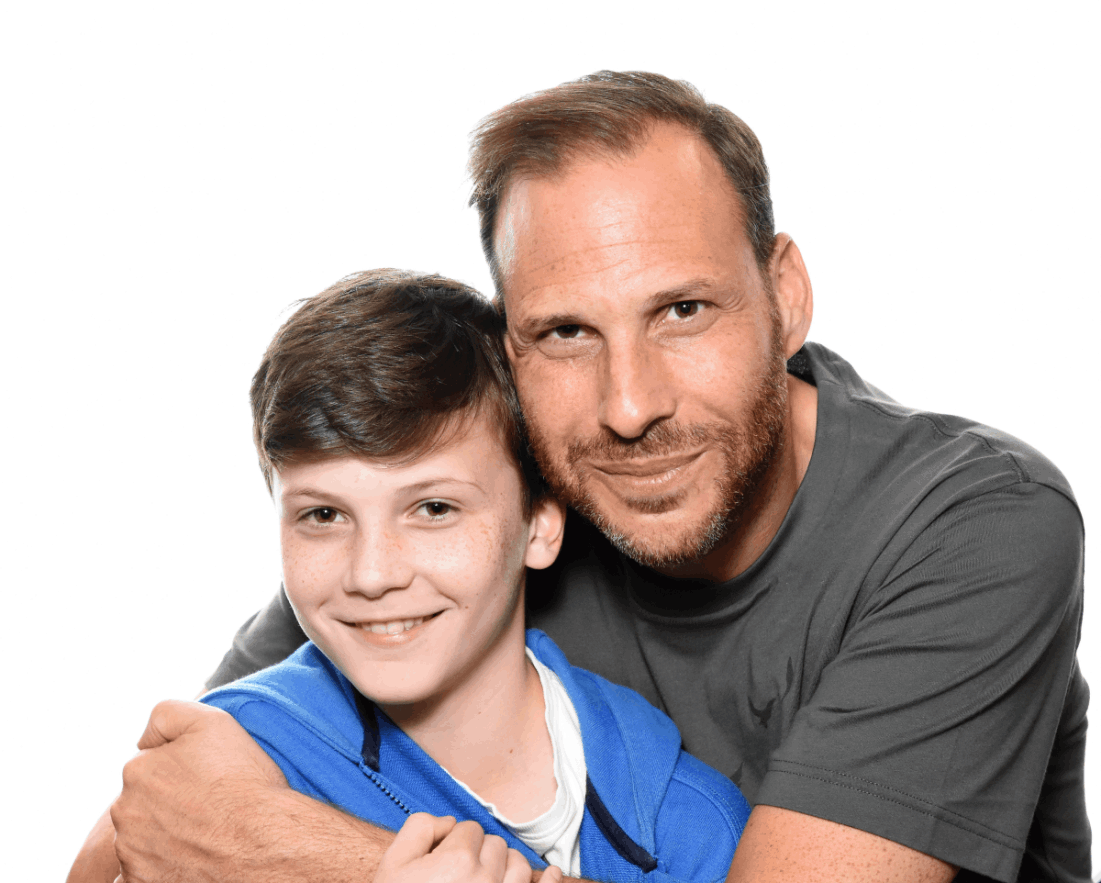 Father and  son having a family photo shoot