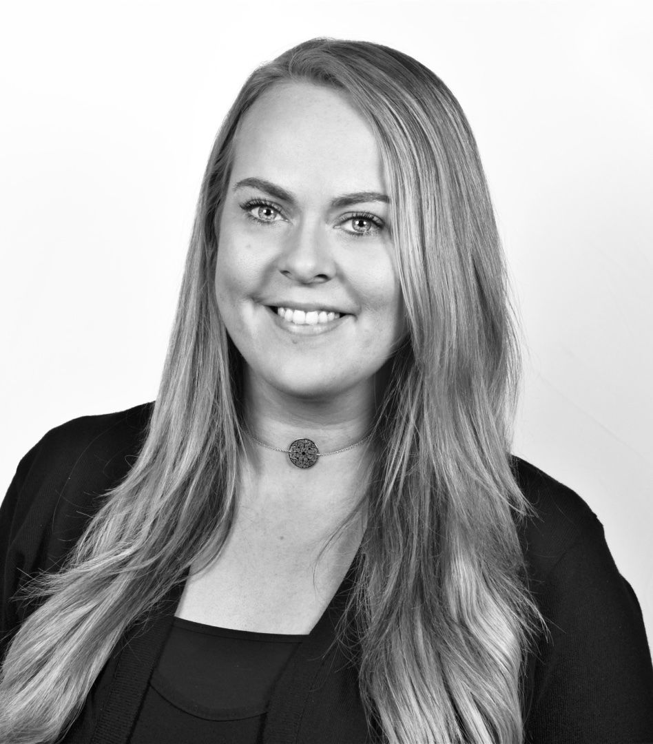 Female Actor headshot  in Black and white  ground 