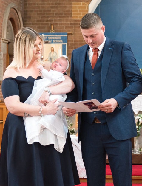 Christening of a young baby girl
