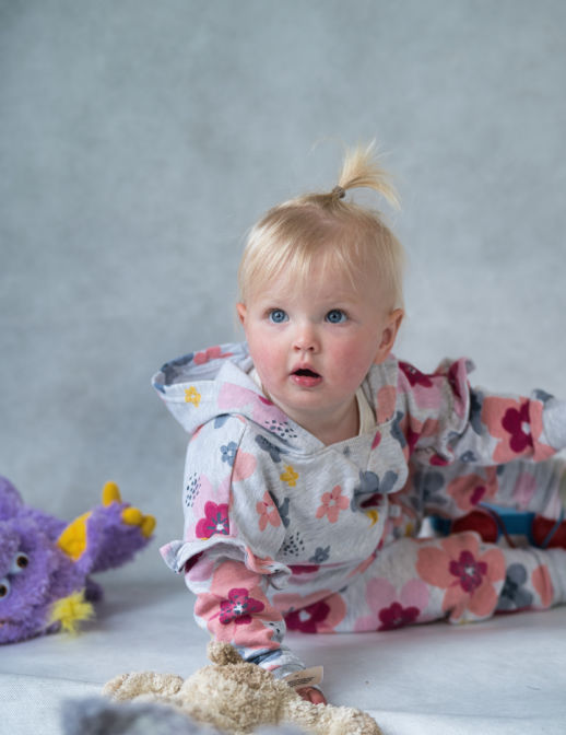 Young child on her first photo shoot 